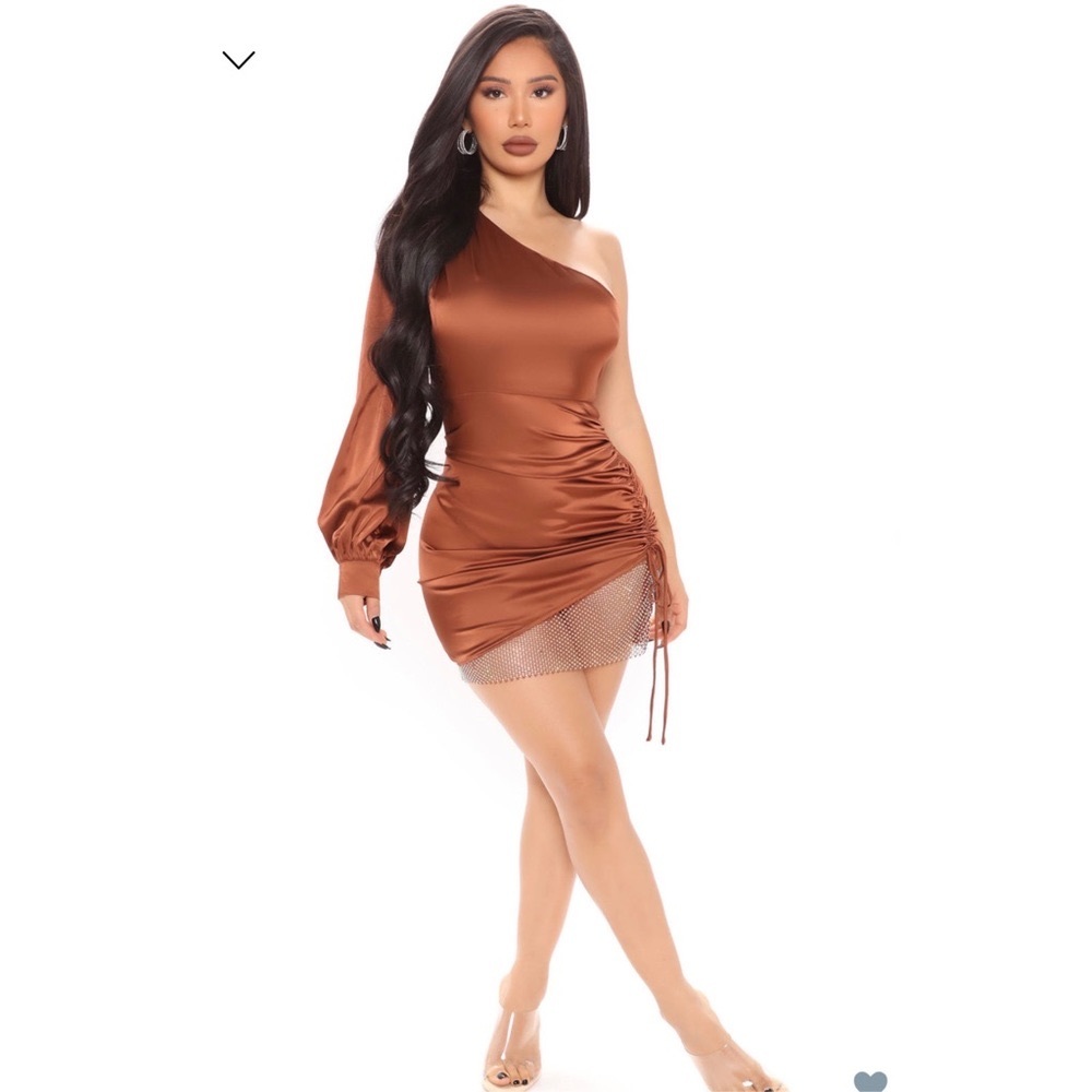 Brown Satin Mini Dress 🤎